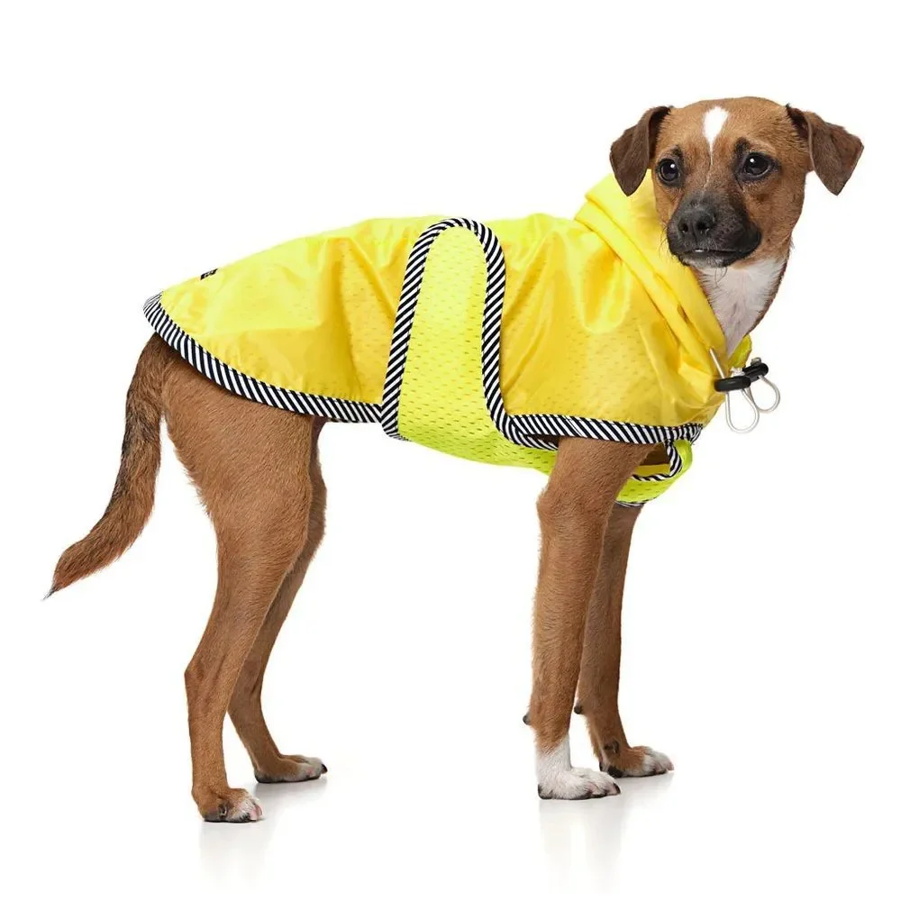 LOVE THY BEAST Neon Yellow Nylon Rain Jacket with Mesh Lining